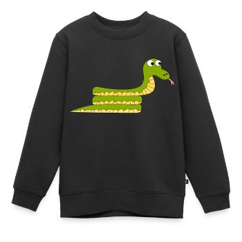 serpent - Sweat Premium enfant bio - noir - Devant - AI Model Kid Female (0cm)