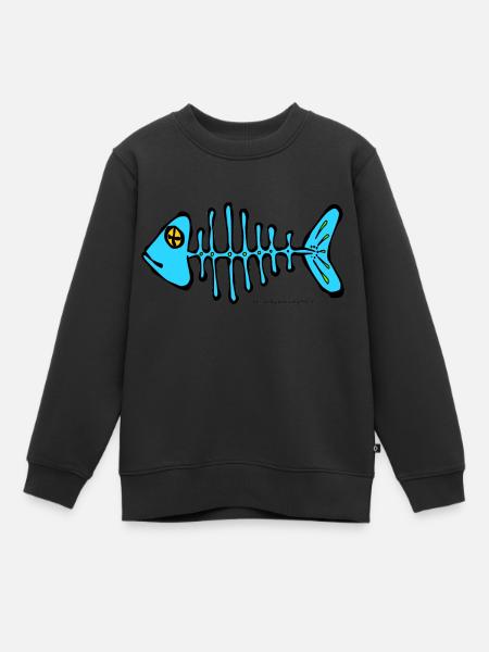 arête de poisson - Sweat Premium enfant bio - noir