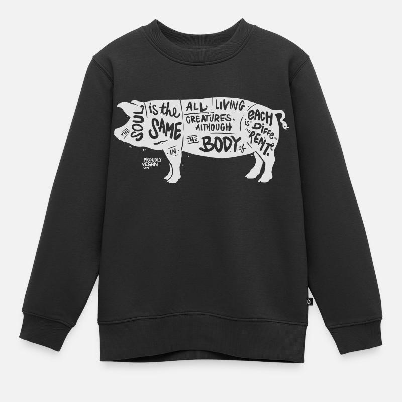 L'âme - Blanc - Sweat Premium enfant bio - noir