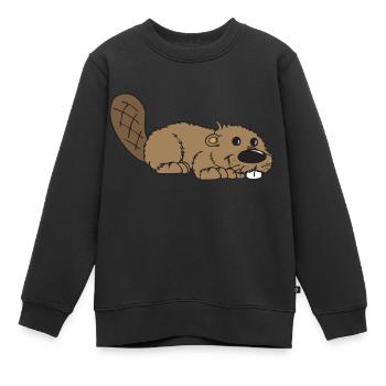 Bieber - Kinder Premium Organic Sweatshirt - Schwarz - Vorne - AI Model Kid Female (0cm)
