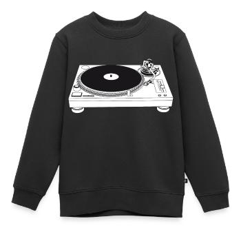 turntable - Kinder Premium Organic Sweatshirt - Schwarz - Vorne - AI Model Kid Female (0cm)