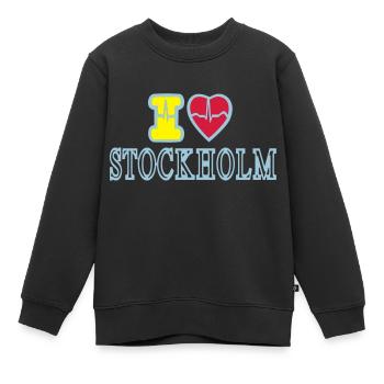STOCKHOLM - Kinder Premium Organic Sweatshirt - Schwarz - Vorne - AI Model Kid Female (0cm)