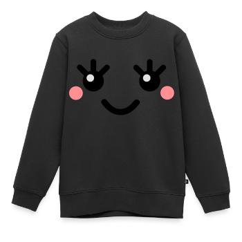 cute_face - Sweat Premium enfant bio - noir - Devant - AI Model Kid Female (0cm)