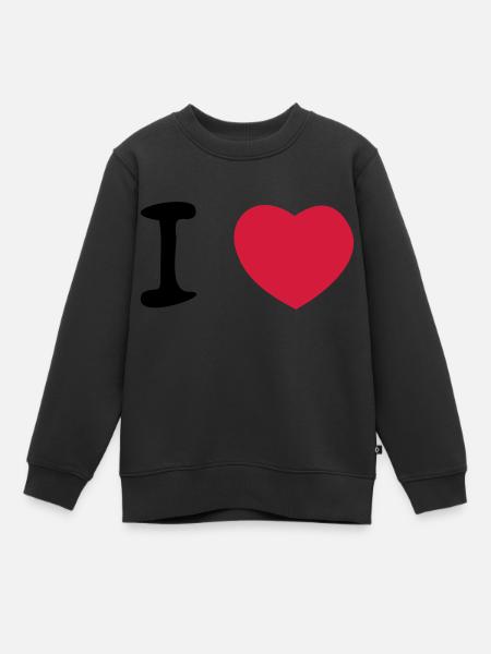 heart - Kids Premium Organic Sweatshirt - black