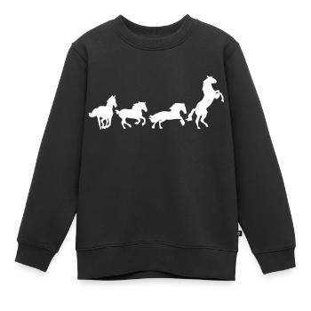 Unterhaltung Pferd Pferde horse5 - Kinder Premium Organic Sweatshirt - Schwarz - Vorne - AI Model Kid Female (0cm)