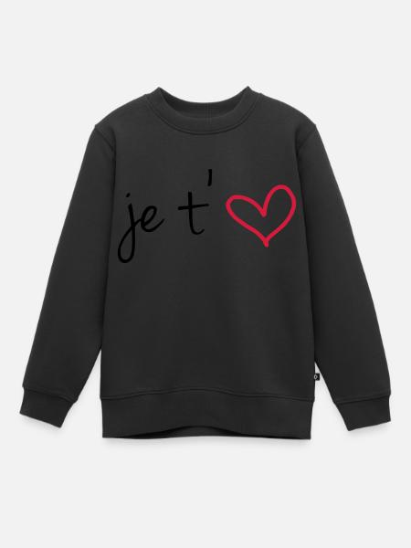 Je t'aime - Sweat Premium enfant bio - noir