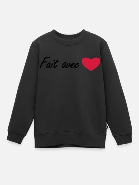 fait avec amour - Sweat Premium enfant bio - noir