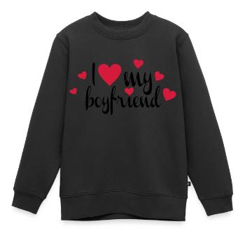 amour - Sweat Premium enfant bio - noir - Devant - AI Model Kid Female (0cm)