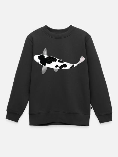 Carpe Koï - Blanche et Noire - Sweat Premium enfant bio - noir
