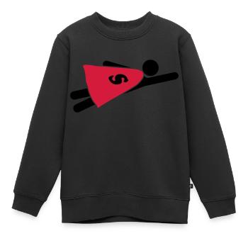 Super Hero - Sweat Premium enfant bio - noir - Devant - AI Model Kid Female (0cm)