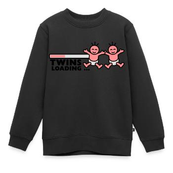 Twins Loading - Kinder Premium Organic Sweatshirt - Schwarz - Vorne - AI Model Kid Female (0cm)