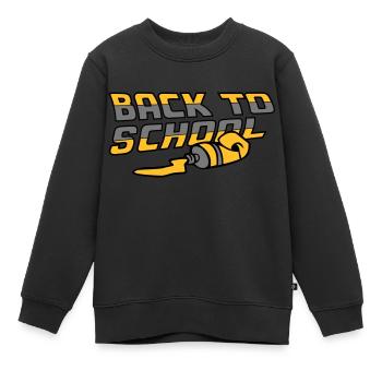 Back To School - Kids Premium Organic Sweatshirt - black - Front - AI Model Kid Female (0cm)