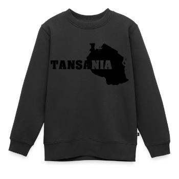 Tansania (ID: 002004) - Kinder Premium Organic Sweatshirt - Schwarz - Vorne - AI Model Kid Female (0cm)