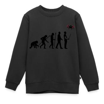 Evolution Modellflieger Drohne 4 Propeller - Kinder Premium Organic Sweatshirt - Schwarz - Vorne - AI Model Kid Female (0cm)