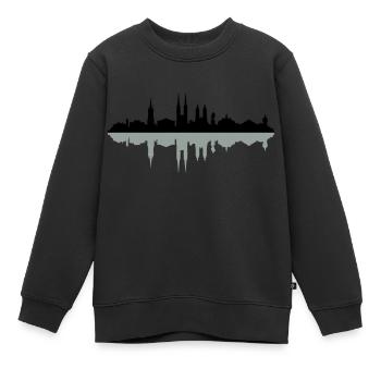 Skyline Halle Schatten - Kinder Premium Organic Sweatshirt - Schwarz - Vorne - AI Model Kid Female (0cm)