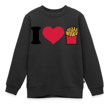 Pommes - Kinder Premium Organic Sweatshirt - Schwarz - Vorne - AI Model Kid Female (0cm)