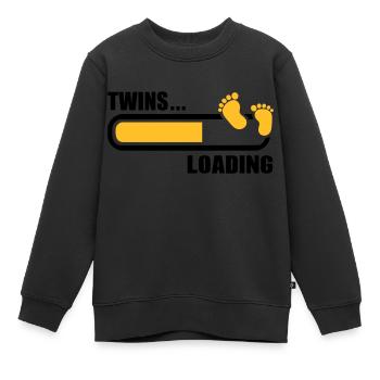 Jumeaux - Sweat Premium enfant bio - noir - Devant - AI Model Kid Female (0cm)