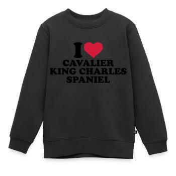 Cavalier King Charles Spaniel - Kinder Premium Organic Sweatshirt - Schwarz - Vorne - AI Model Kid Female (0cm)