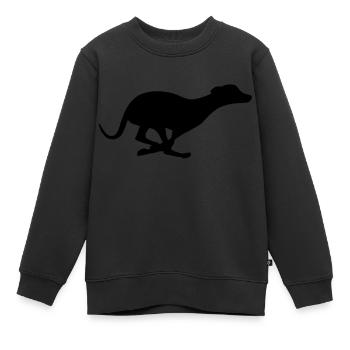 Lévrier - Sweat Premium enfant bio - noir - Devant - AI Model Kid Female (0cm)