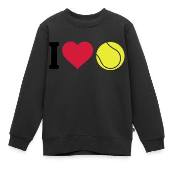 I love tennis - Kinder Premium Organic Sweatshirt - Schwarz - Vorne - AI Model Kid Female (0cm)