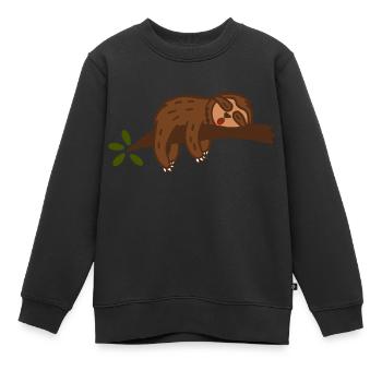 Faultier - Kinder Premium Organic Sweatshirt - Schwarz - Vorne - AI Model Kid Female (0cm)