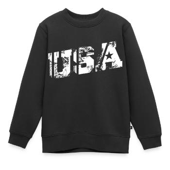 États-Unis - Sweat Premium enfant bio - noir - Devant - AI Model Kid Female (0cm)