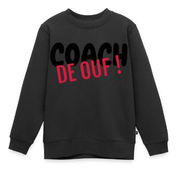 Coach / Coaching / Entraineur / Sport - Sweat Premium enfant bio - noir - Devant - AI Model Kid Female (0cm)