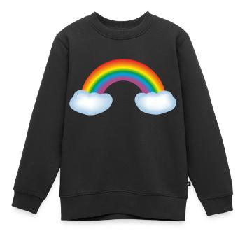 Regenbogen mit Wolken - Kinder Premium Organic Sweatshirt - Schwarz - Vorne - AI Model Kid Female (0cm)