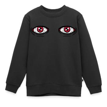2 grosse Augen - Kinder Premium Organic Sweatshirt - Schwarz - Vorne - AI Model Kid Female (0cm)