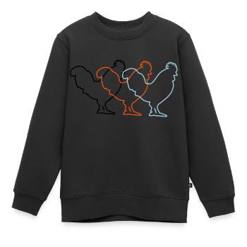 conceptions de poulet - Sweat Premium enfant bio - noir - Devant - AI Model Kid Female (0cm)