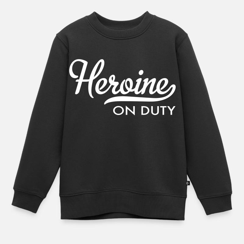 héroïne - Sweat Premium enfant bio - noir