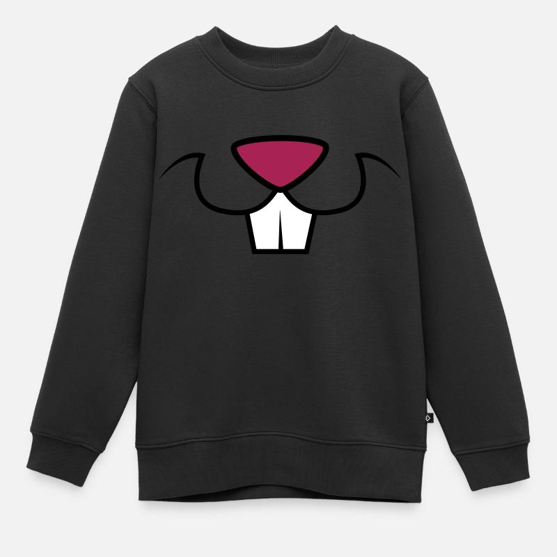 Dents de lapin - Sweat Premium enfant bio - noir