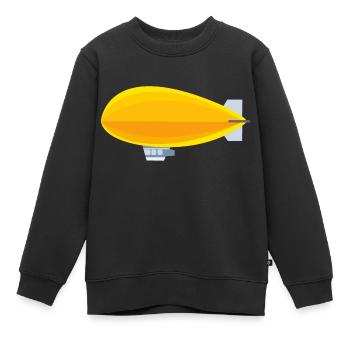 Gelbes Luftschiff - Kinder Premium Organic Sweatshirt - Schwarz - Vorne - AI Model Kid Female (0cm)