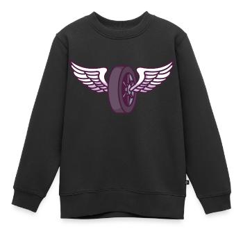 Illustration du pneu de moto - Sweat Premium enfant bio - noir - Devant - AI Model Kid Female (0cm)