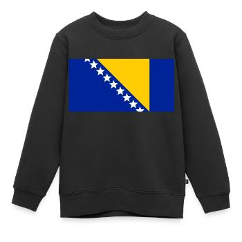 Drapeau de la Bosnie - Sweat Premium enfant bio - noir - Devant - AI Model Kid Female (0cm)