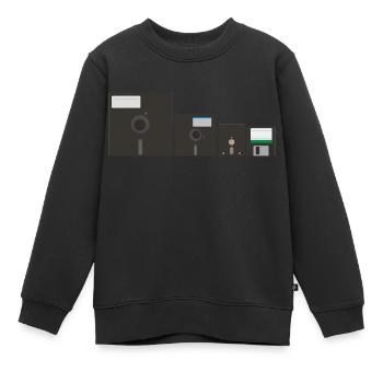 Jeu de disquettes (2) - Sweat Premium enfant bio - noir - Devant - AI Model Kid Female (0cm)