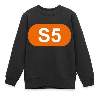 S-Bahn Berlin S5 - Kinder Premium Organic Sweatshirt - Schwarz - Vorne - AI Model Kid Female (0cm)