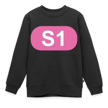S-Bahn Berlin S1 - Kinder Premium Organic Sweatshirt - Schwarz - Vorne - AI Model Kid Female (0cm)