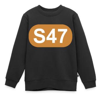 S-Bahn Berlin S47 - Kinder Premium Organic Sweatshirt - Schwarz - Vorne - AI Model Kid Female (0cm)