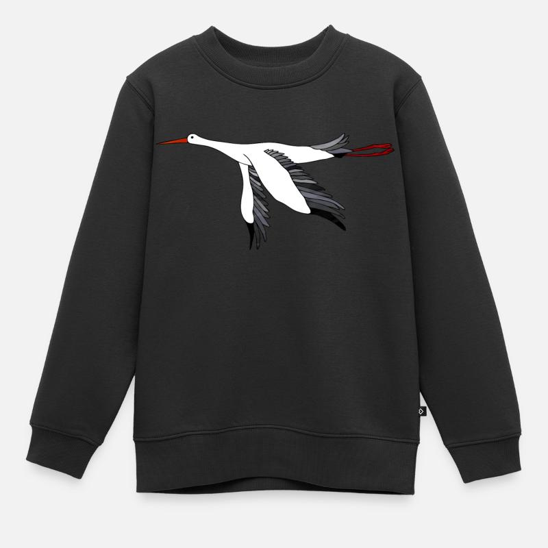 Cigogne - Sweat Premium enfant bio - noir