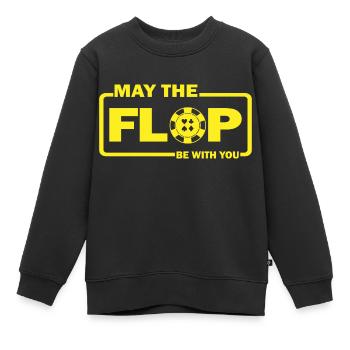 May the Flop be with you Kartenspiel Poker - Kinder Premium Organic Sweatshirt - Schwarz - Vorne - AI Model Kid Female (0cm)
