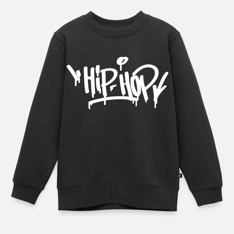 HIP HOP - Sweat Premium enfant bio - noir
