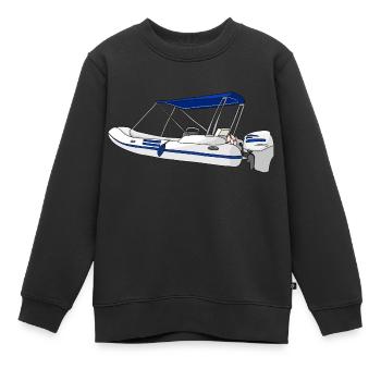 Bateau bateau pneumatique - Sweat Premium enfant bio - noir - Devant - AI Model Kid Female (0cm)