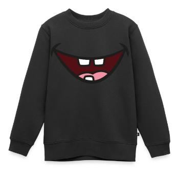 Maul mit 3 Zähnen - Kinder Premium Organic Sweatshirt - Schwarz - Vorne - AI Model Kid Female (0cm)