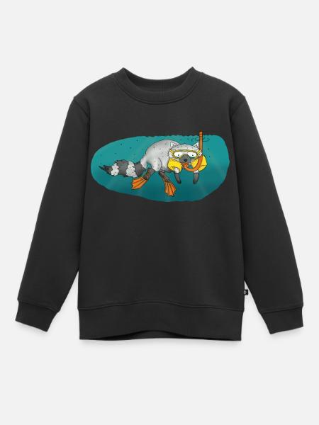raton laveur plongée plongée diving - Sweat Premium enfant bio - noir