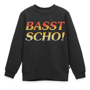 Basst Scho! - Kinder Premium Organic Sweatshirt - Schwarz - Vorne - AI Model Kid Female (0cm)