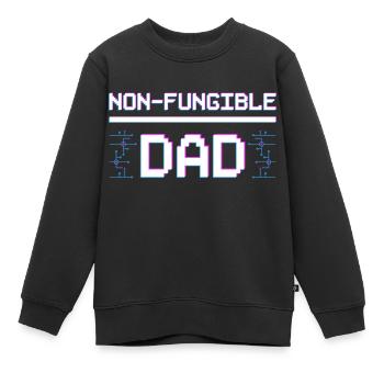 Jeton papa non fongible NFTs Crypto Art Père - Sweat Premium enfant bio - noir - Devant - AI Model Kid Female (0cm)