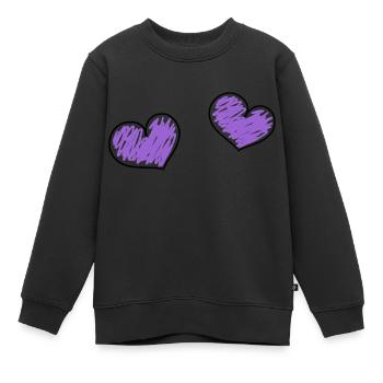 lila Herzen - Kinder Premium Organic Sweatshirt - Schwarz - Vorne - AI Model Kid Female (0cm)