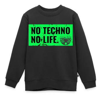Techno Rave Raver dj hardstyle jumpstyle turntable - Sweat Premium enfant bio - noir - Devant - AI Model Kid Female (0cm)