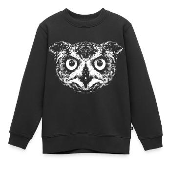 Eule / Uhu / Kauz - Kinder Premium Organic Sweatshirt - Schwarz - Vorne - AI Model Kid Female (0cm)